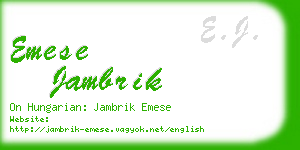 emese jambrik business card